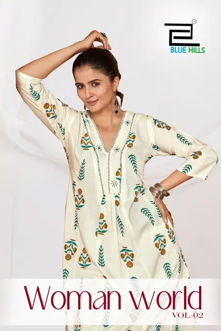 Woman World Vol 2 By Blue Hills Rayon Surat Kurti With Bottom Wholesale Market